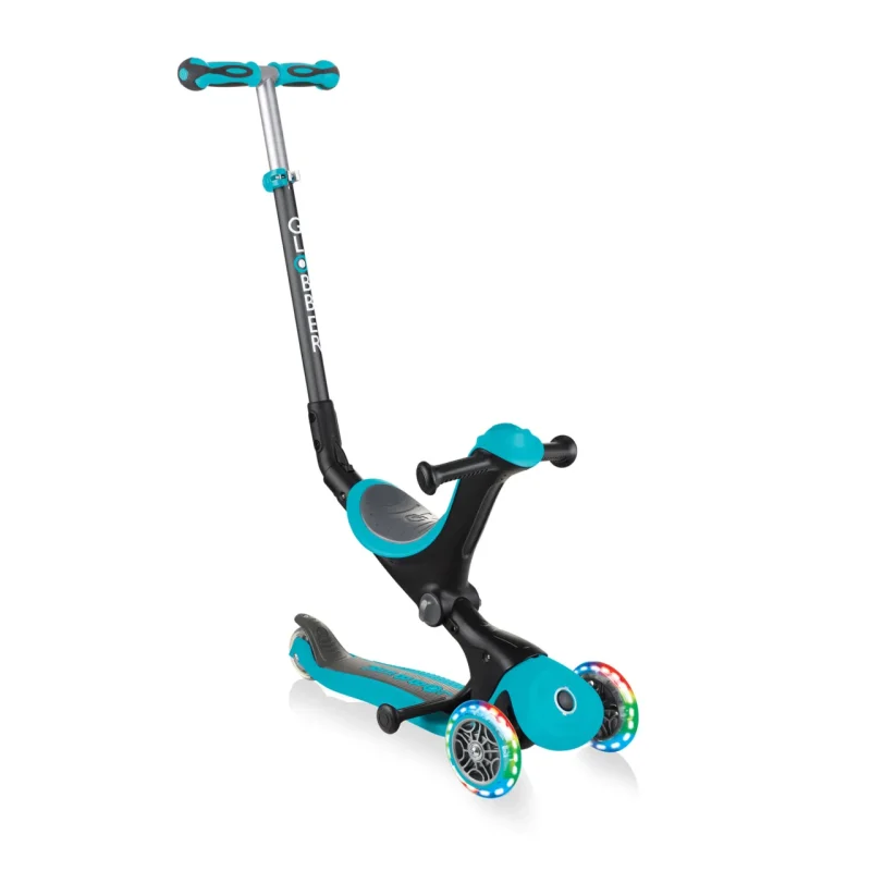 globber go up deluxe teal scooter w lights for toddlers