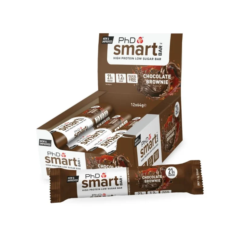 high protein chocolate brownie bar phd smart