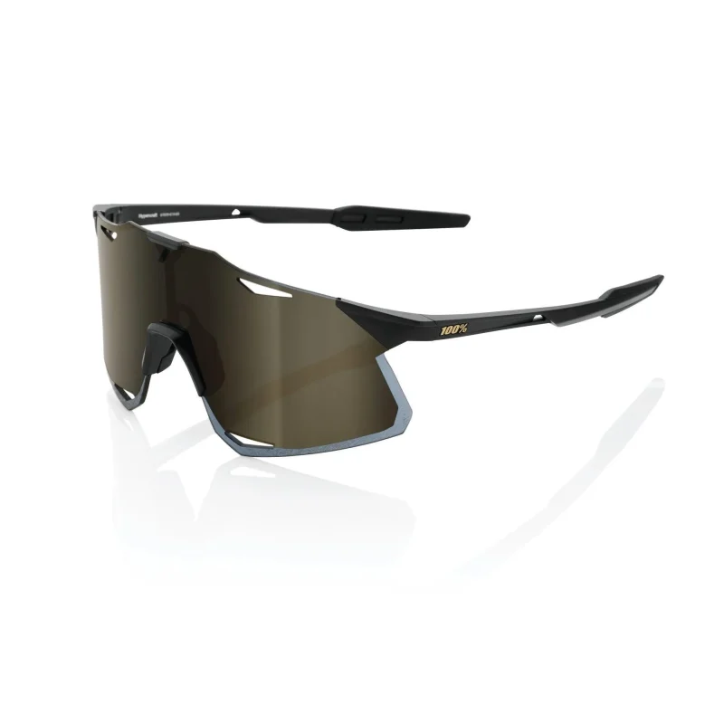 hypercraft matte black cycling sunglasses soft gold mirror lens