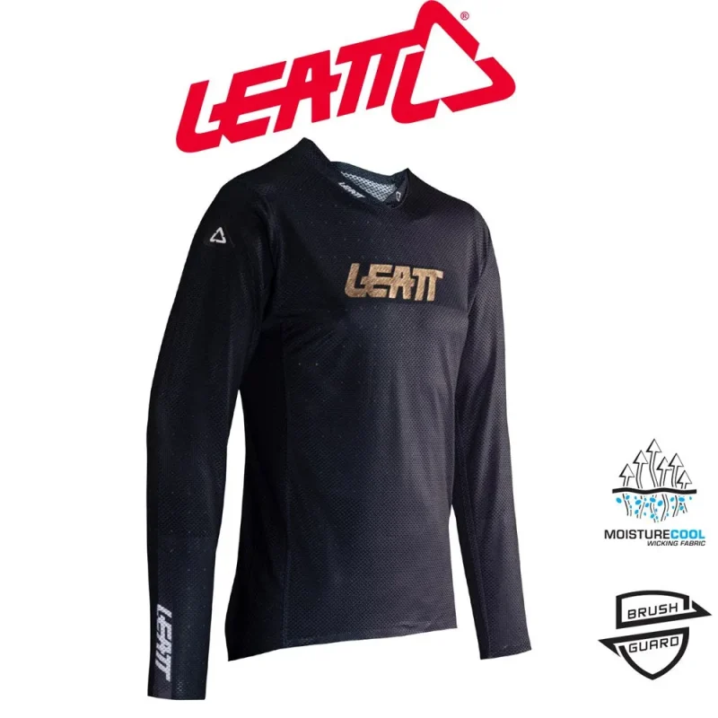 leatt gravity 4 0 long sleeve mtb jersey black