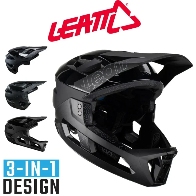 leatt mtb enduro helmet 3 0 v23 stealth ultimate protection