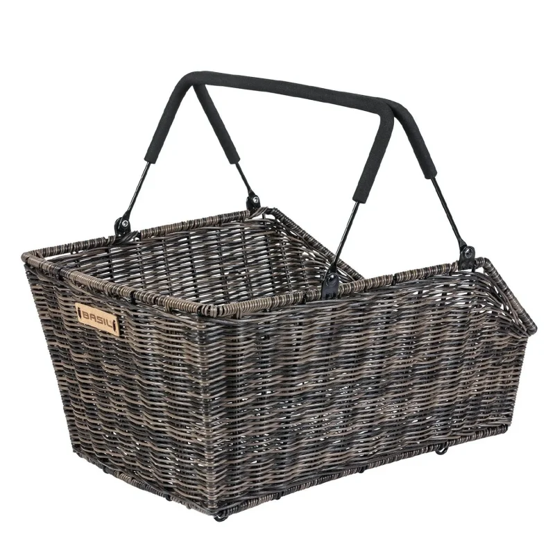 miik rattan look rear basket for bicycles