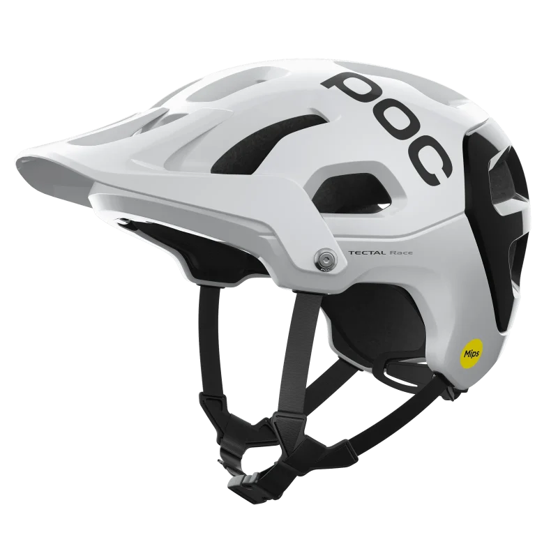 poc tectal race mips helmet white black