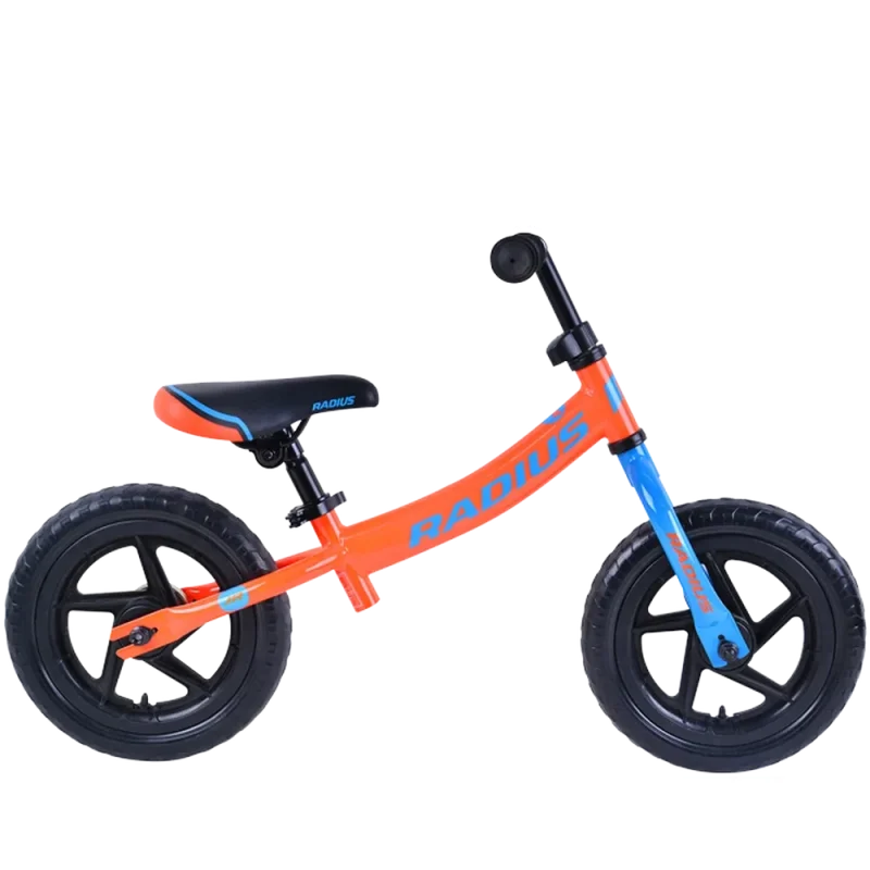 radius jr boy s gloss orange blue balance bike