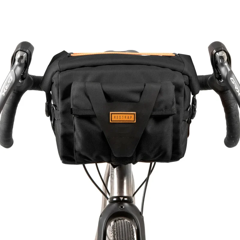 restrap 10l black handlebar bag compact bike storage