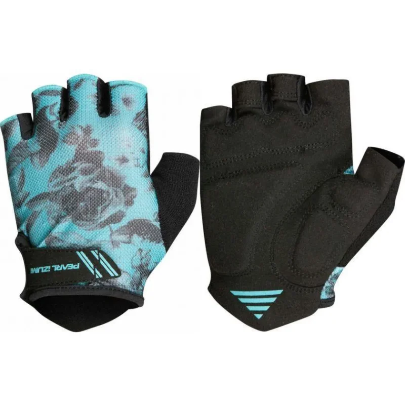 seamless pearl izumi ladies mystic blue floral gloves soft stylish