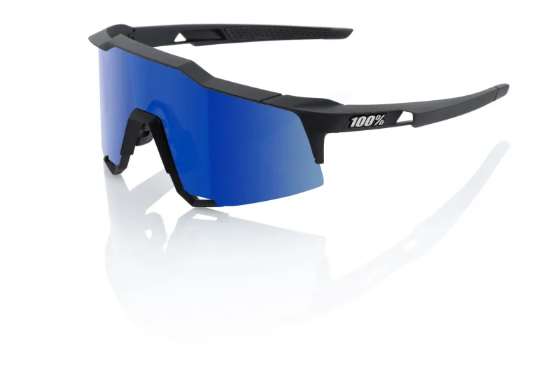 speedcraft 100 cycling sunglasses matte black hiper blue mirror