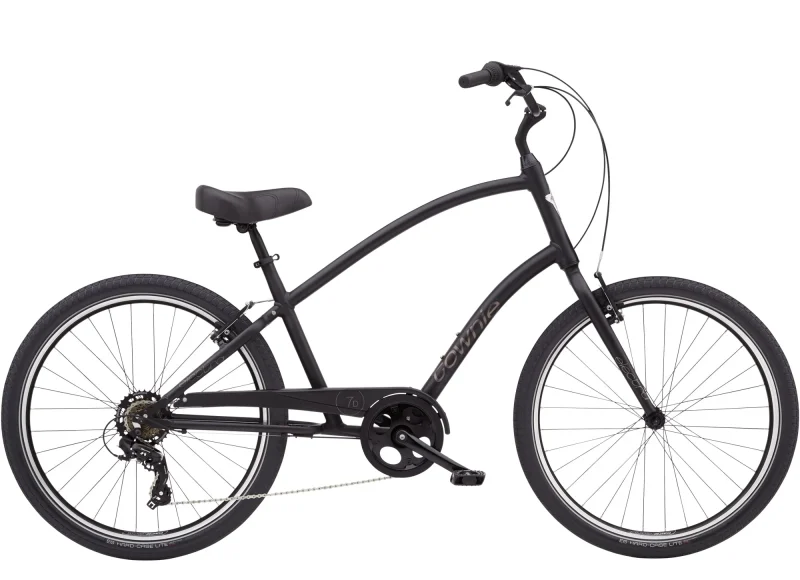 trek townie 7d step over matte black premium comfort bike